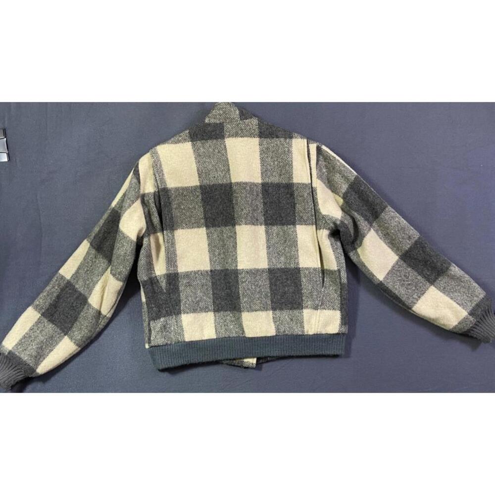 Woolrich Size M Wool Buffalo Plaid Full Zip Bomber Jacket Womens Stand Up Collar - Picture 7 of 8